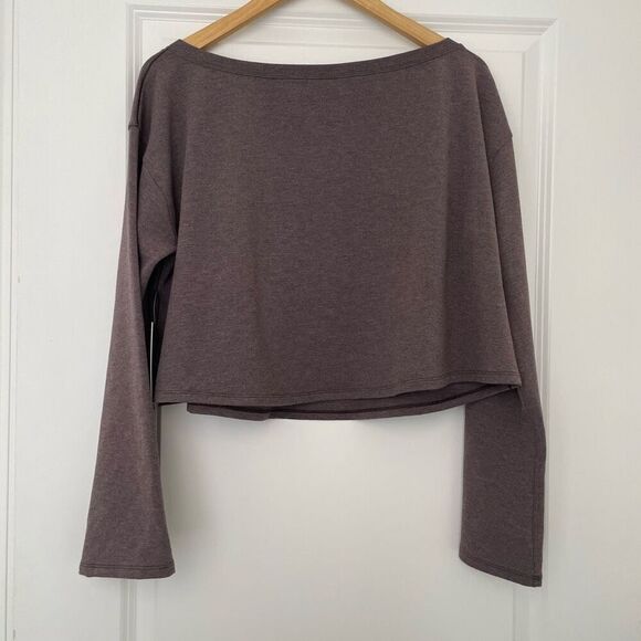 Lululemon Show your Depth Long Sleeve Heathered Antique Bark size M/L - Picture 7 of 7